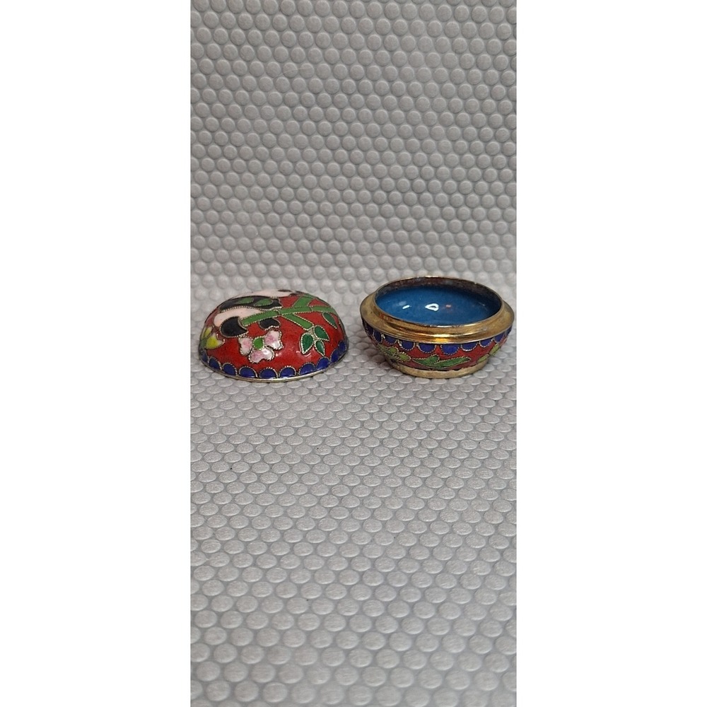 *VINTAGE* CHINESE CLOISONNE MINIATURE PANDA BEAR TRINKET RING BOX‎ - Picture 6 of 11